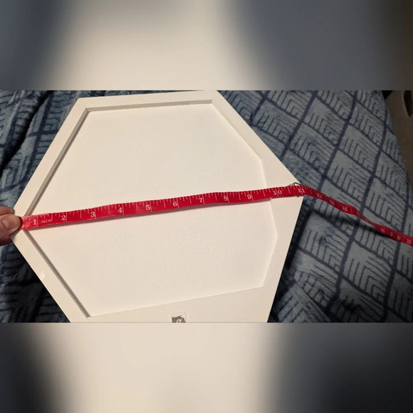 Handmade Blue And Purple Flowers Hexagon Wall Decor (EUC) - Picture 12 of 12